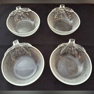 4 Tomato shaped frosted bowls. KIG Indonesia. 5”